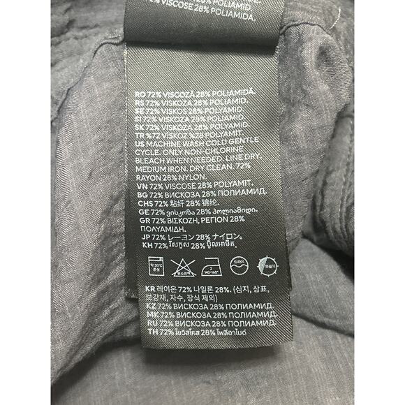 H&M Women's Gray Button Down Long Sleeve Shirt & Wide Leg Pants Matching Set S - Picture 5 of 5